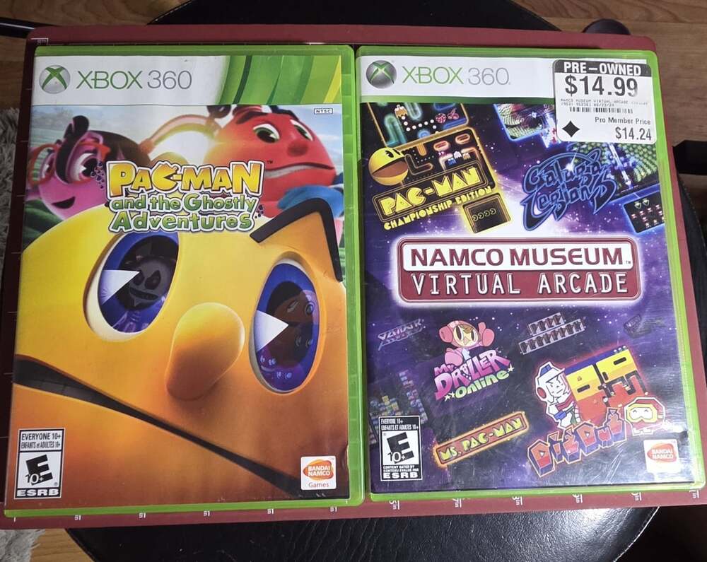 2 Xbox 360 Pac Man Lot Namco Museum Virtual Arcade Ghostly Adventures